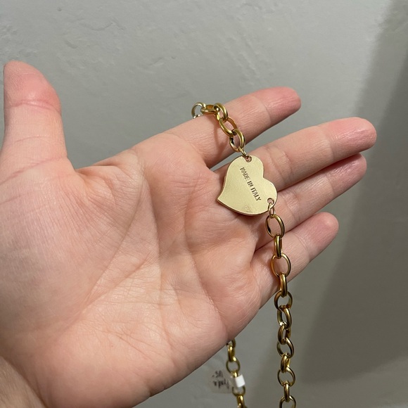 Upcycled Prada Pendent Chain Necklace 18K Plated Stainless - Picture 3 of 5